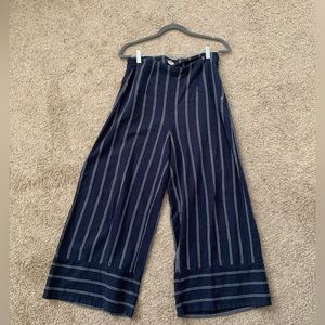 Roxy, size L, blue and white wide leg pants